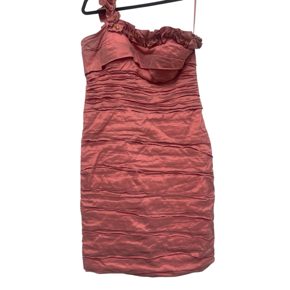 Alberto Makali Pink Ruched One Shoulder Cocktail Dress
